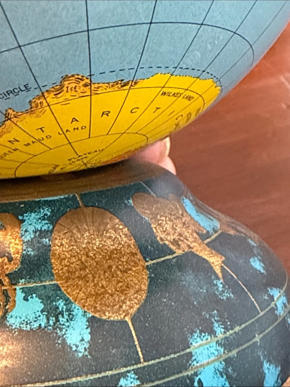 Ohio Art Classic Vintage Blue Globe Money Bank John Glenn Orbital Flight Zodiac